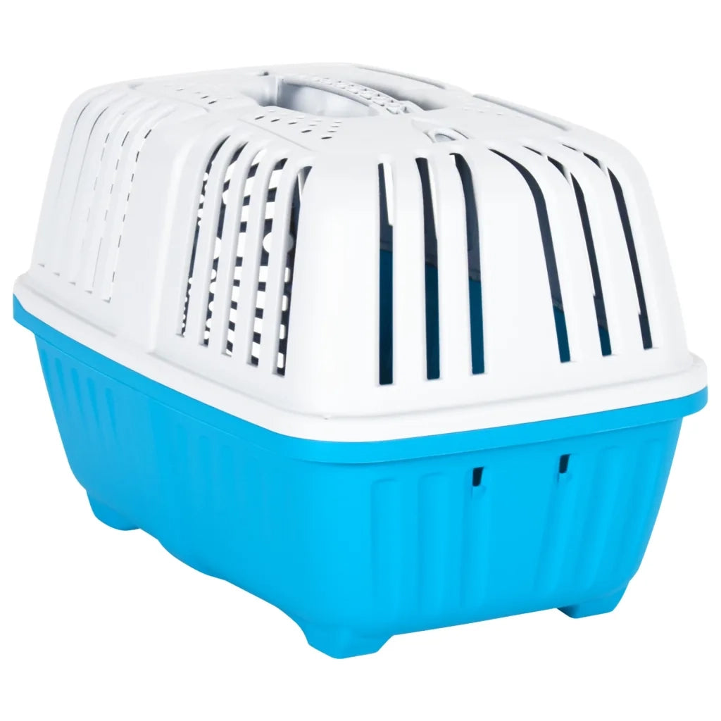 Trasportino per Animali Bianco e Blu 48x31,5x33cm Polipropilene 172216