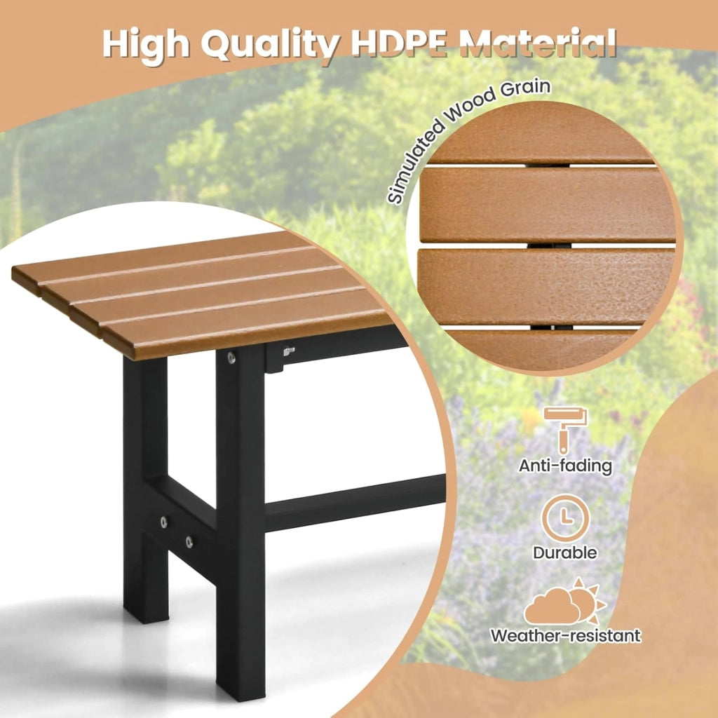 Panchina da Giardino con Sedile a Doghe, Telaio in Metallo e Verniciato a Polvere, Panca a 2 Posti da Giardino per Parco e Esterno, 120x34,5x40 cm (Marrone)