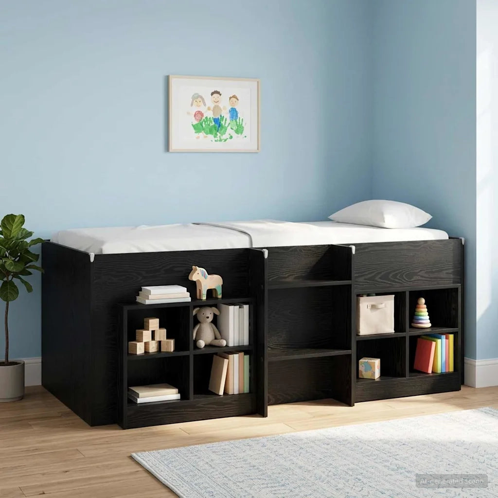 Armadietto per letto 2 pcs Rovere Nero 66 x 33 x 48 cm 893724