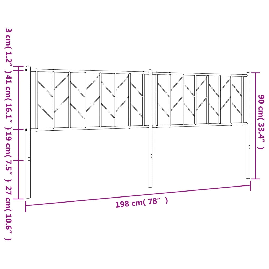 Testiera in Metallo-Testiera in Ferro-Testata Bianco 193 cm 931573
