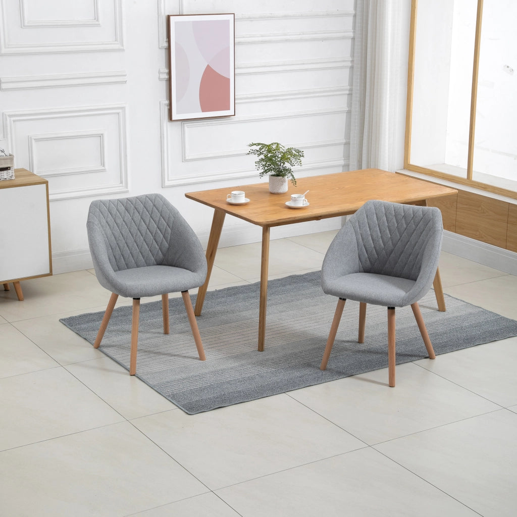 Set di 2 Sedie da Pranzo Design Scandinavo ¨C Zephmum ¨C Legno di Faggio Grigio