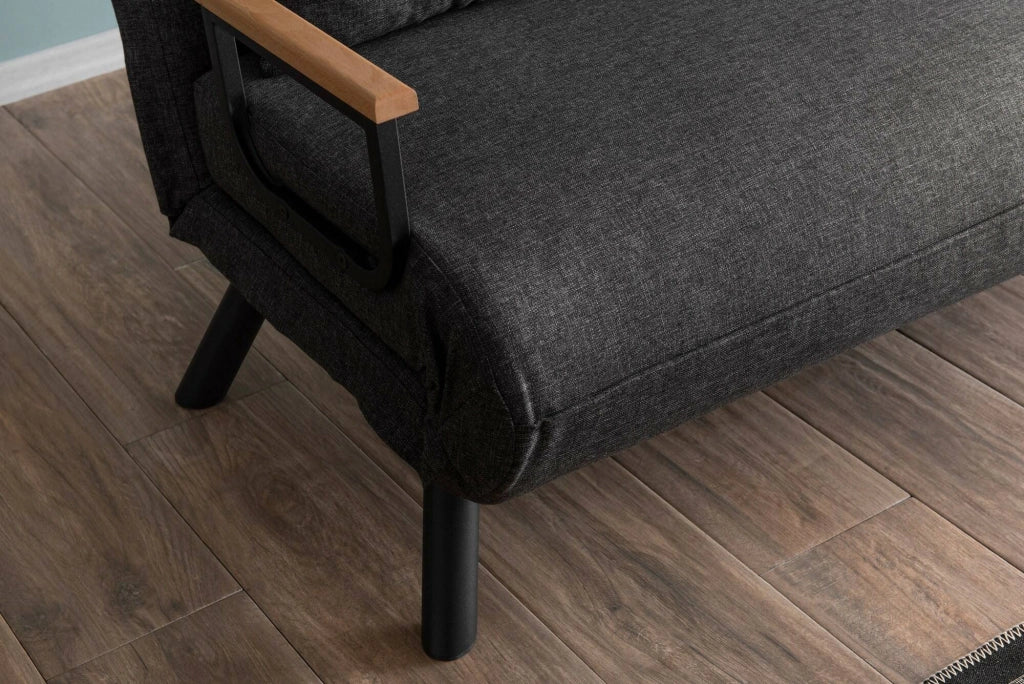 Calvin, Divano Letto 2 Posti Contenitore, 133x78 cm Grigio Cenere
