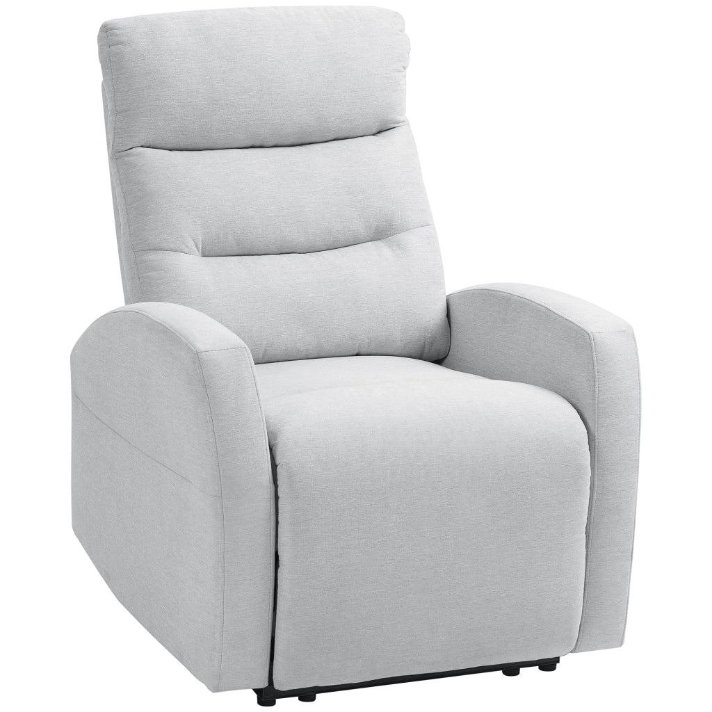 Poltrona Relax Massaggiante Reclinabile con Poggiapiedi ¨C zephmum ¨C Grigio Chiaro
