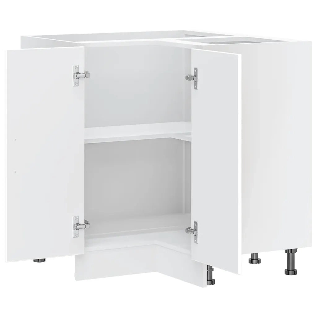 Mobile Base ad Angolo Cucina-Base ad Angolo Cucina Lucca Bianco in Legno Multistrato