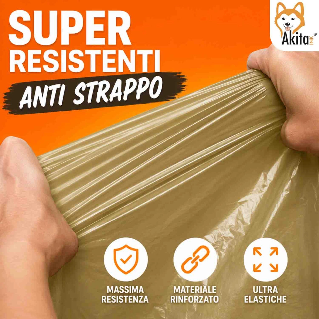 Akitaink Sacchi Spazzatura Grandi 90x120 Ambra 40pz