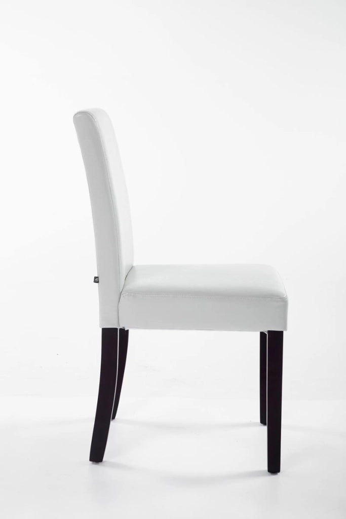 Sedia da pranzo Ina in similpelle bianco,marrone chiaro
