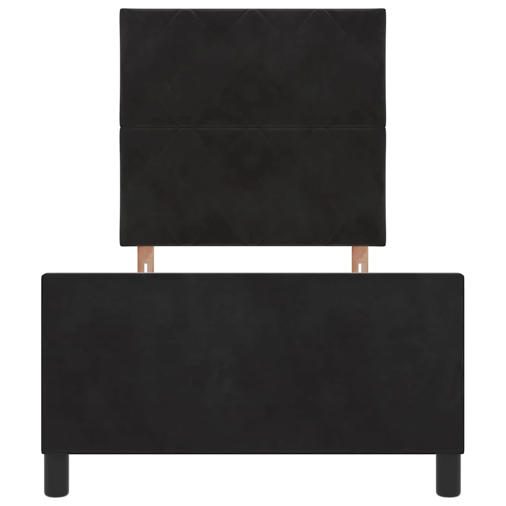 Letto a molle con testiera Nero 90 x 190 cm Velluto 3344977