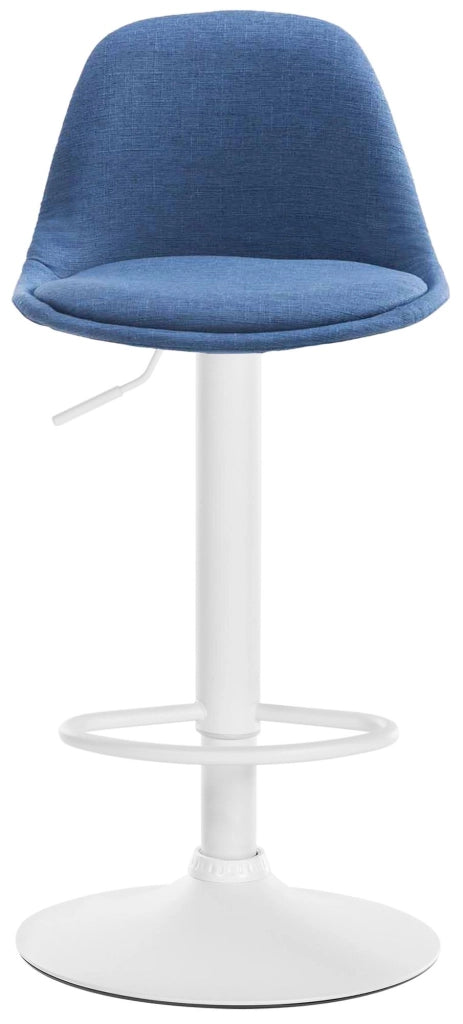 Sgabello di design KIEL in tessuto bianco,blu