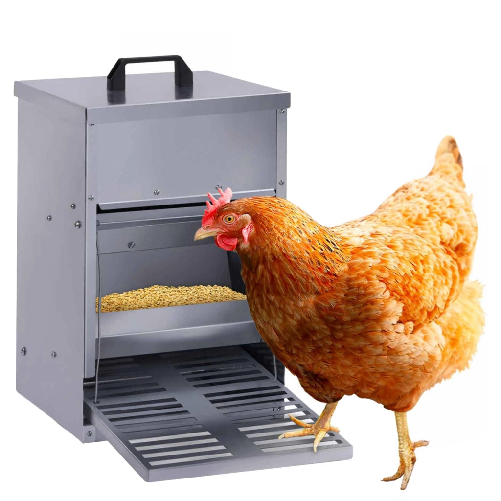IDMarket - Mangiatoia per polli a pedale dosatore automatico 5 kg disinfestazione
