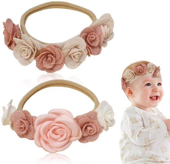 Babycintura - 2 Pezzi - Cintura per Capelli Elastica - Rosa - Tessuto Soffice - Ideale per Bambini e Piccoli - Comodo e Colorato - Cinture per Capelli