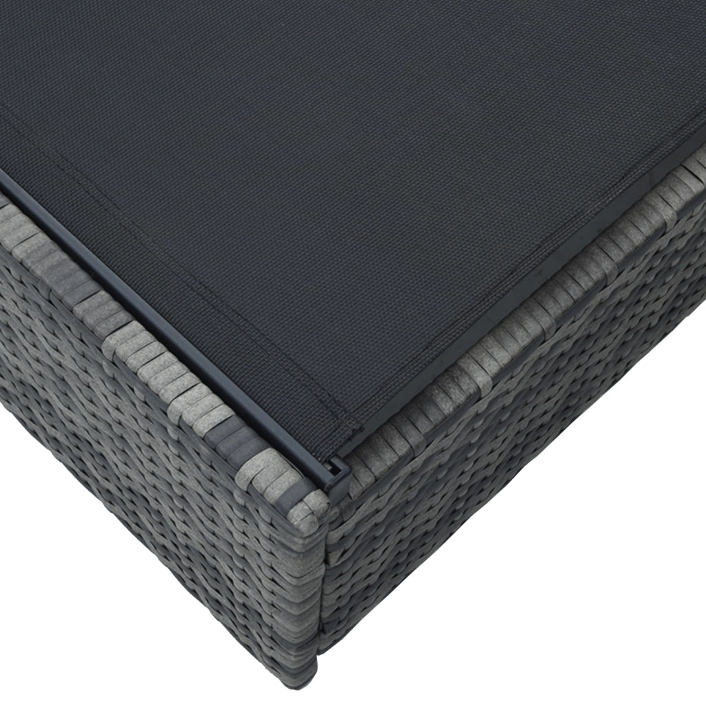 Lettino Prendisole Grigio 60x200x27 cm Polyrattan