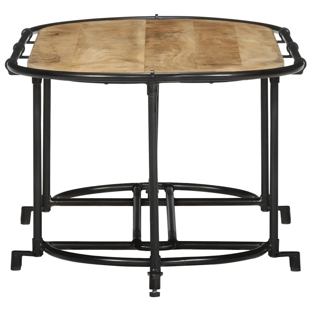 Tavolino da Salotto 110x55x40 cm Legno Massello di Mango Grezzo