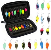Set di Spille per Pescare la Trota, 16 pezzi, con Spille in Plastica per Spinners e Blinkers, Peso 2,5g 3,5g 5g, Set di Spille in Plastica con Scatola di Stoccaggio, Attrezzatura di Pesca Pratica per Trota, Carpa, Carpa Bianca e Carpa Nera