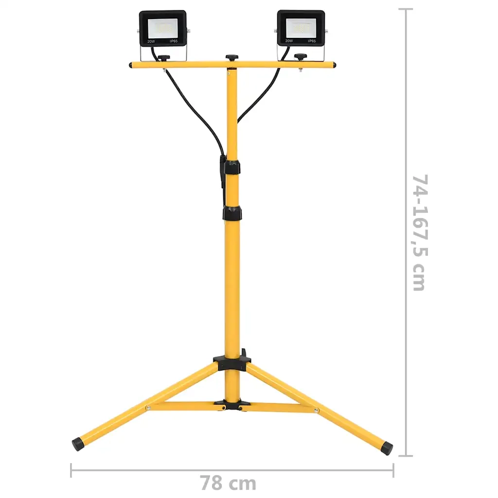 Faretto a LED con Treppiede 2x20 W Bianco Freddo CFW8270816