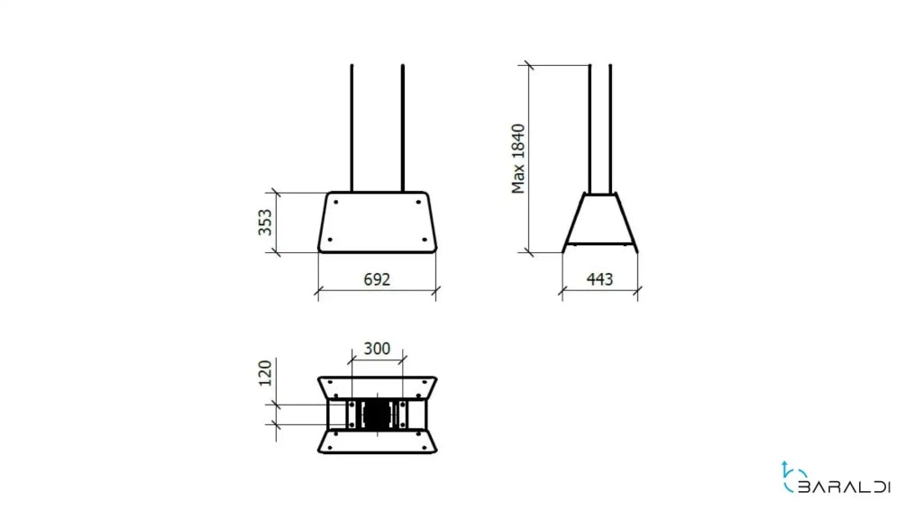 CAPPA LADY cm 70x35 - Bianca - 800 m3/h