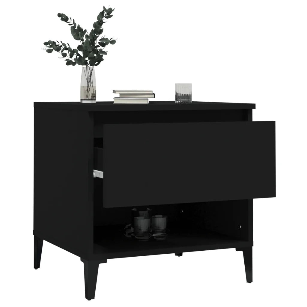 Tavolini 2 pz | Tavolo laterale Neri 50x46x50 cm in Legno Multistrato