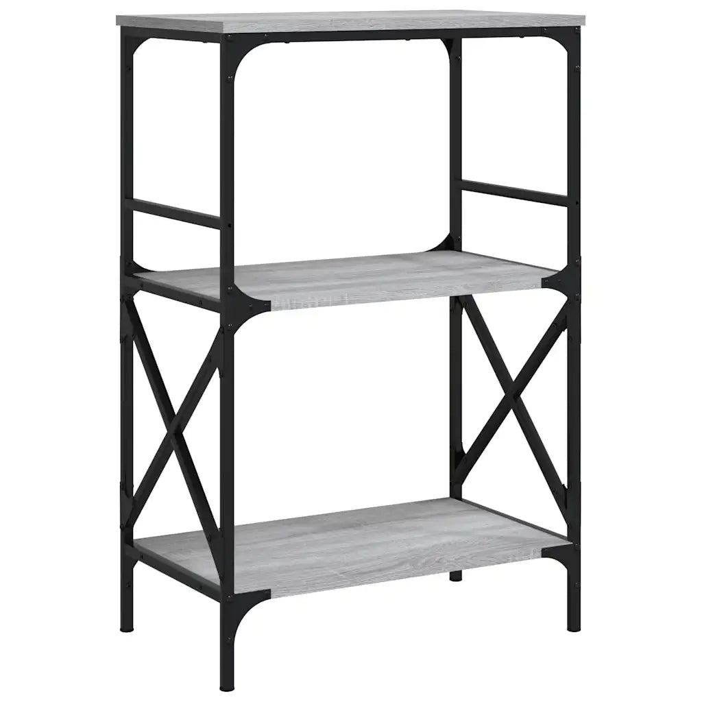 Libreria 3 Ripiani-Scaffale per Libri-Mobile di Stoccaggio Grigio Sonoma 59x35x90,5cm Legno Multistrato