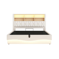 Letto-Xylo-180x200 cm-LED app, USB, metallo, lino beige