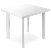 Trade Shop - Tavolo In Plastica Da Giardino Tavola Quadrata Bianco 80x75xh72cm Resistente 908604 -