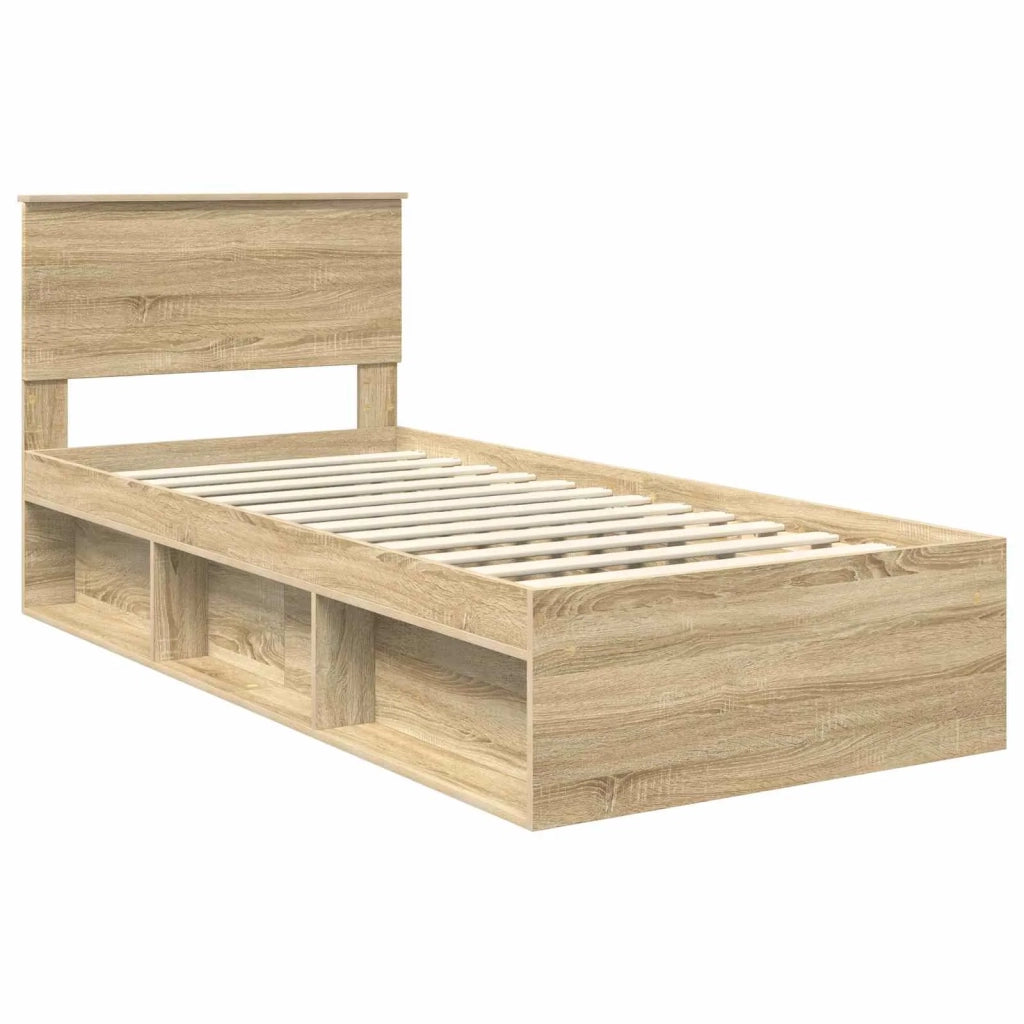 Struttura del letto Rovere Sonoma 75 x 190 cm Legno multistrato