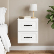 Mobiletto da notte a muro Bianco Lucido 34,5 x 33 x 40 cm 899323