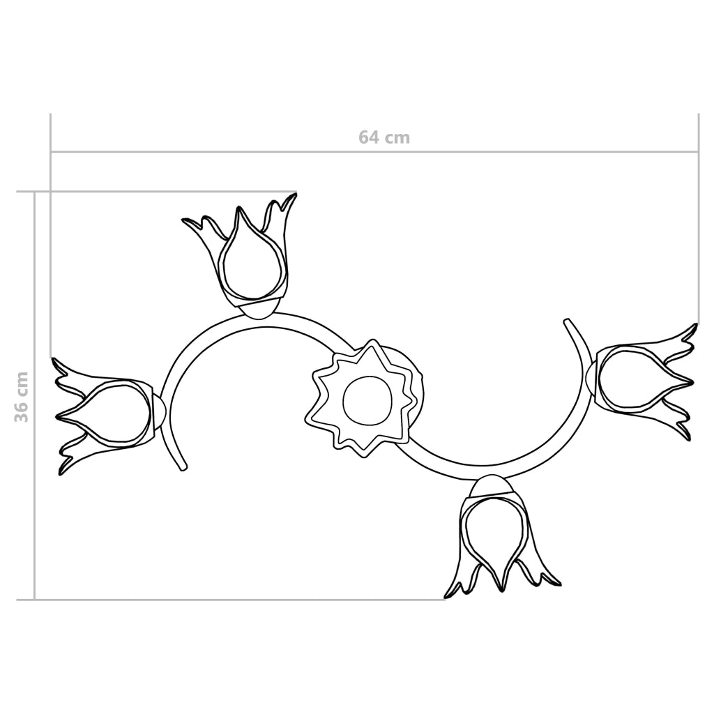 Lampadario con Paralumi in Vetro per 5 Lampadine E14 Tulipano 289233