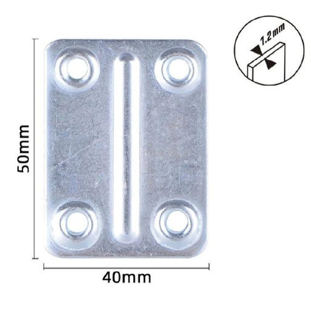 Trade Shop - Set 4pz Lastrine Lastrina Piastra Di Giunzione 50x40x1.2mm Con Viti Mobili 57132 -