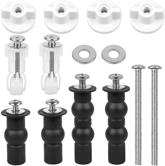 Set di fissaggio per wc - Viti per fissaggio coperchio wc - Assortimento per copertura e parti di ricambio.