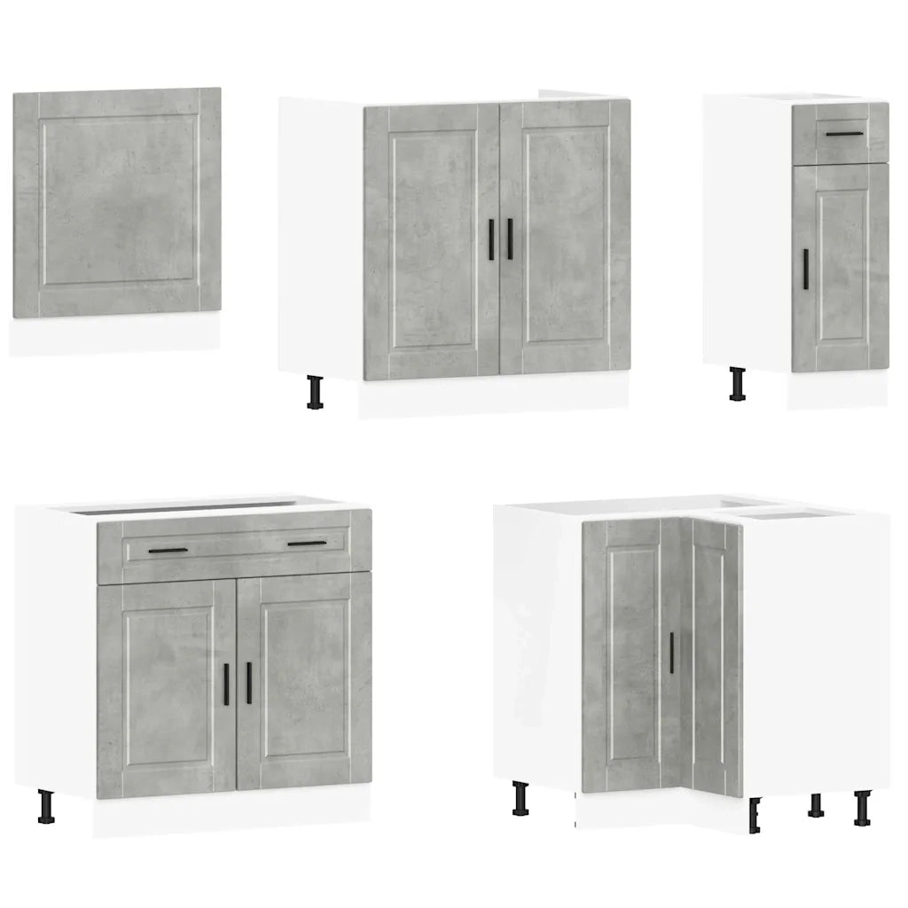 Set Mobili da Cucina 11 pz Porto Grigio Cemento in Truciolato