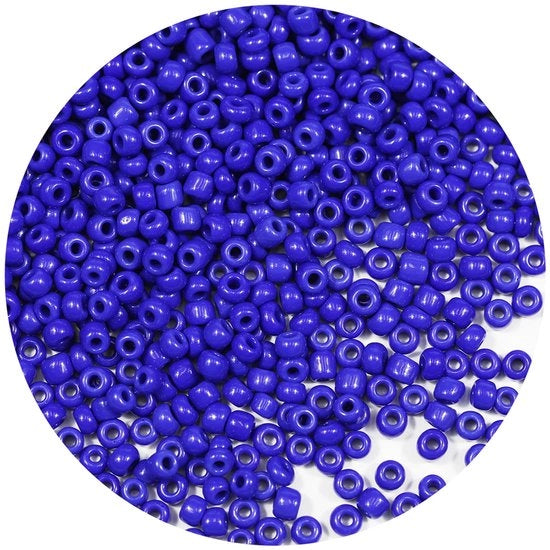 Kralen in vetro 4 mm blu reale per catenina, 6/0 per bracciali, per gioielleria (blu reale)