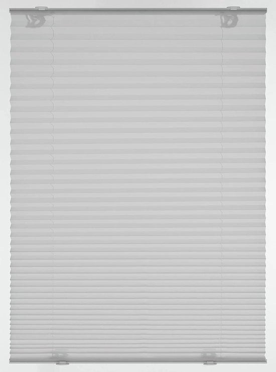 Velo di tenda a plissé senza foratura, con chiusure a molla, tenda a ventosa opaca, inclusa la confezione completa di accessori di montaggio, 95,3 x 100 cm, grigio