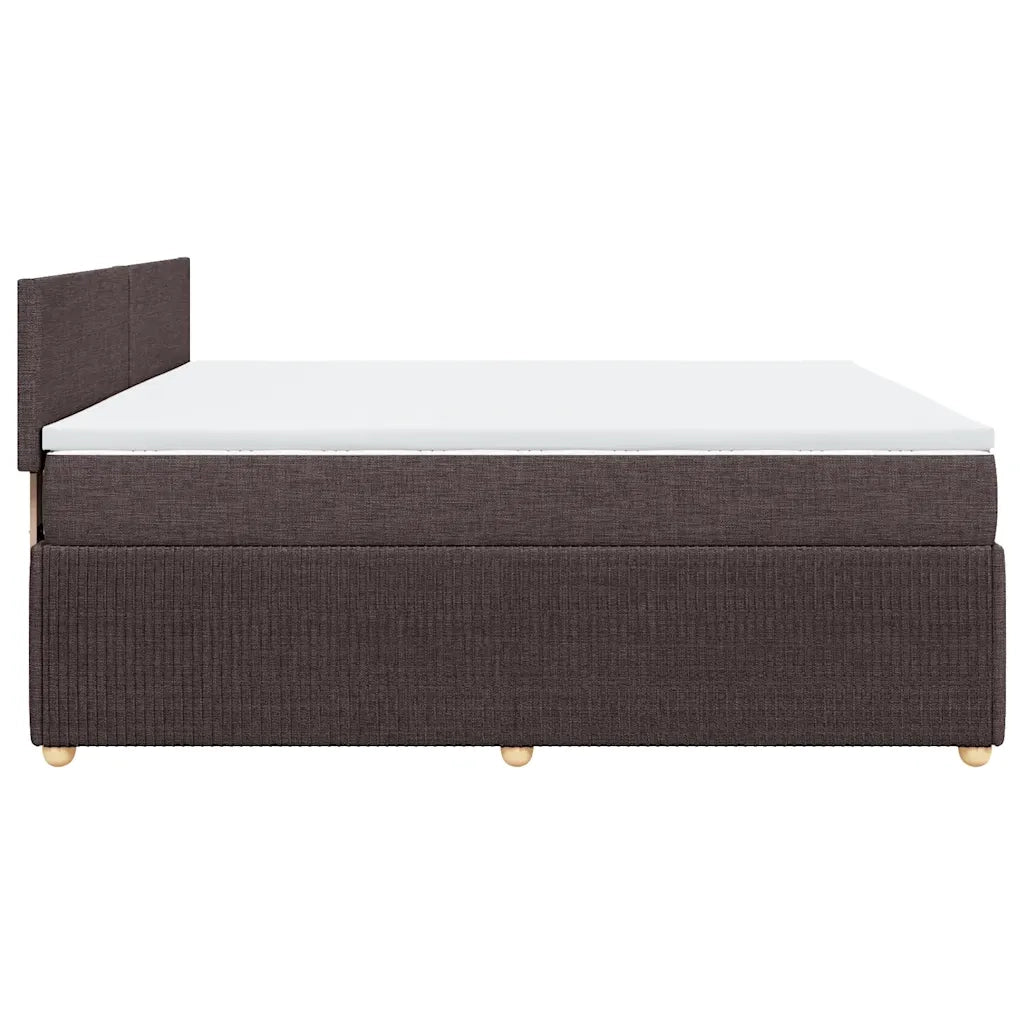 Giroletto a Molle con Materasso Marrone Scuro 200x200cm Tessuto