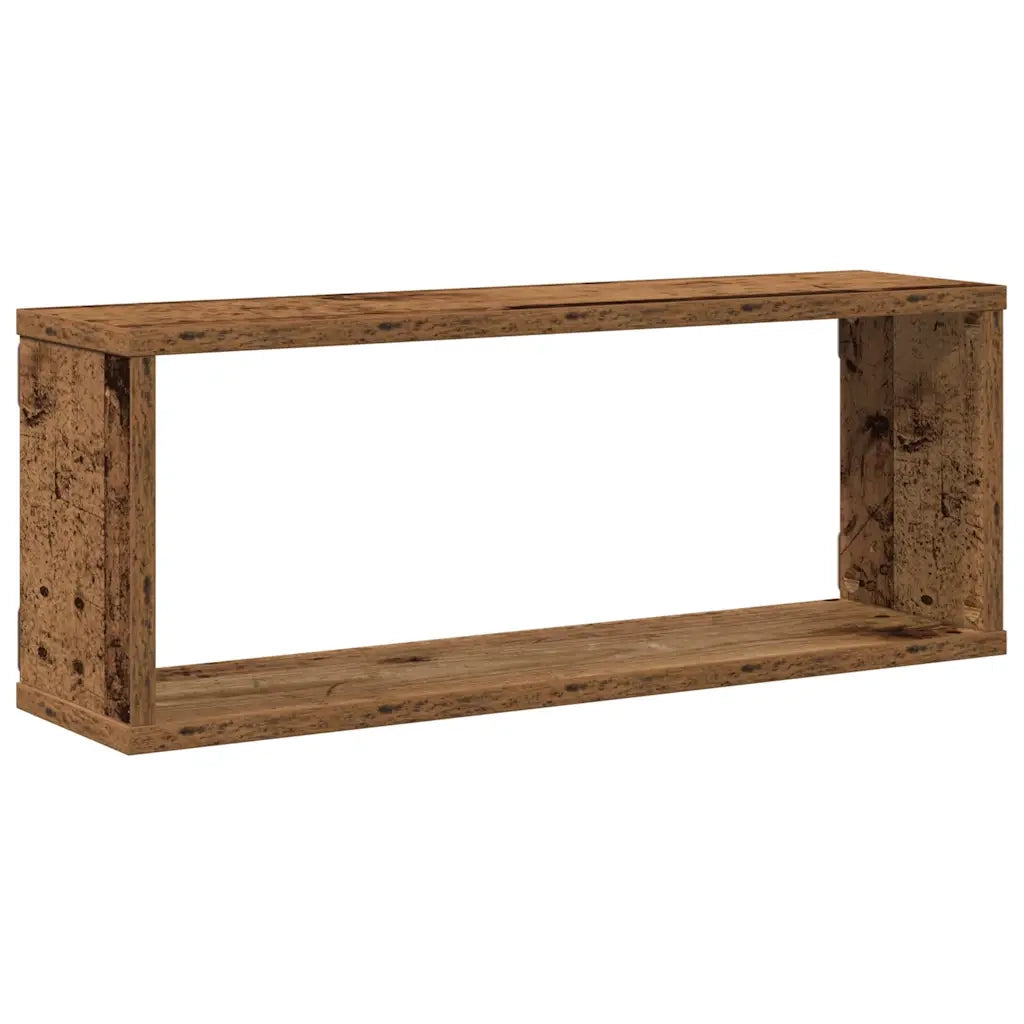 Mensole a Cubo Muro 4 pz Legno Antico 60x15x23 cm in Truciolato 856587