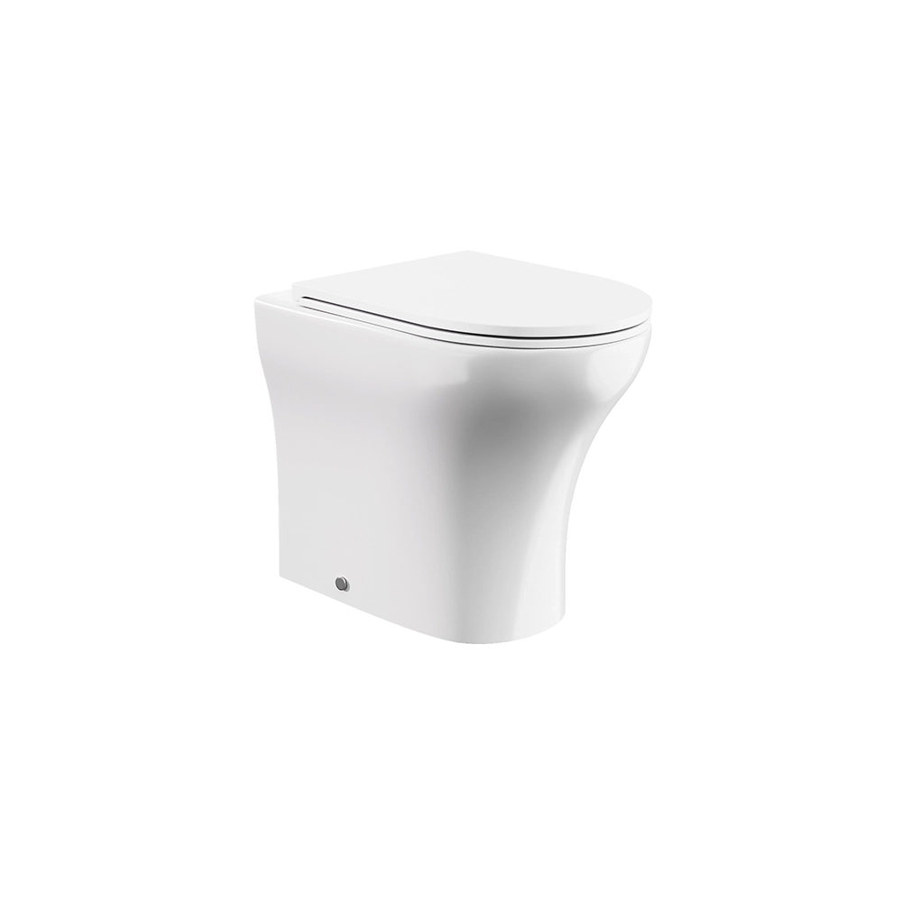Vaso filomuro rimless in ceramica bianco lucido con sedile soft-close | Nassau
