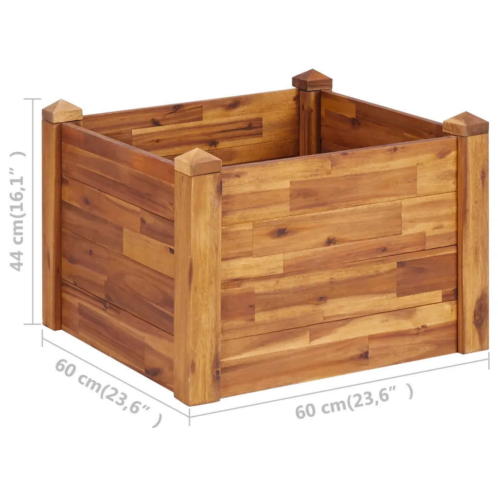 Letto Rialzato da Giardino 60x60x44 cm in Legno Massello Acacia