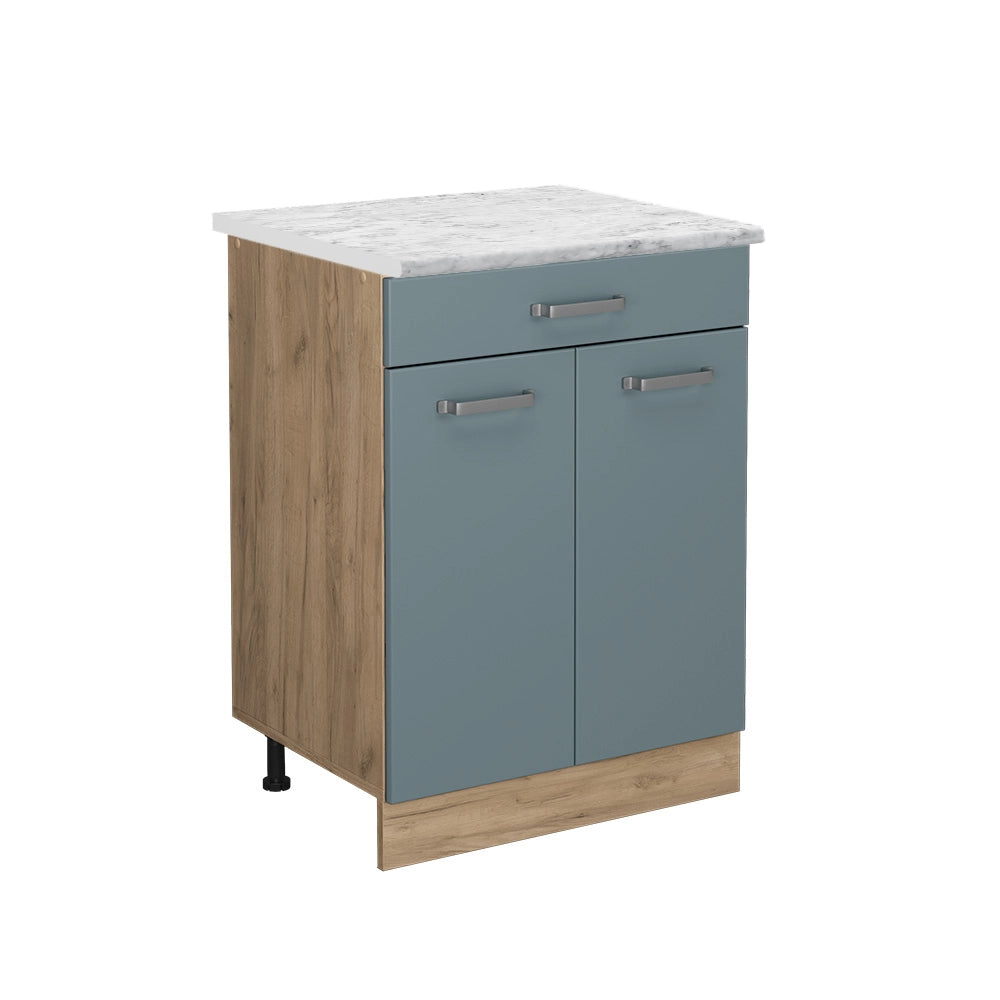 Vicco Mobiletto base per cucina Grigio-blu 60 cm PL Marmo