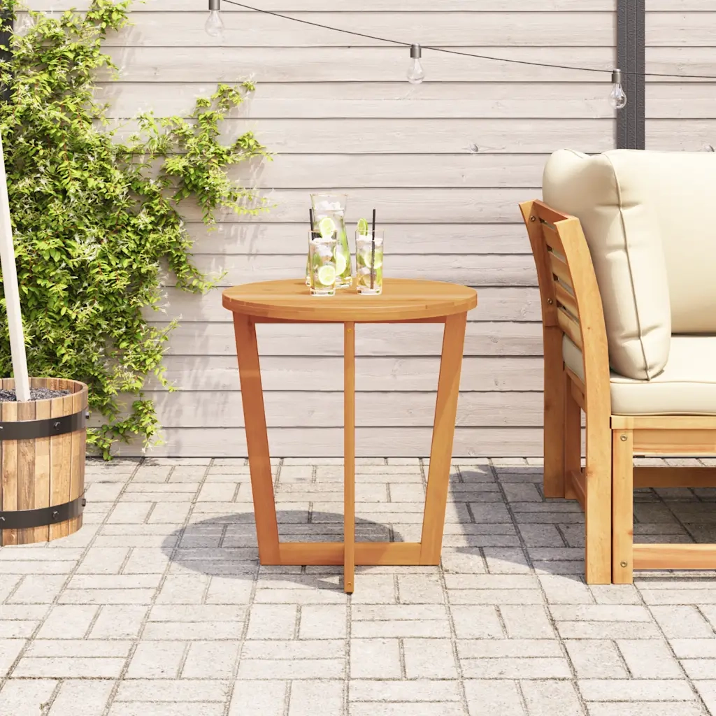 Tavolino da giardino rotondo Ø70x75 cm in Legno Massello di Acacia 4108133