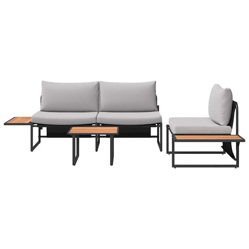 Set da Pranzo per Giardino 3 pcs Grigio chiaro Acciaio 3335892