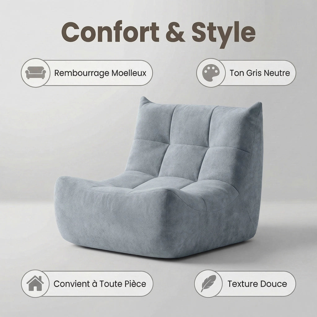 Divano 1 Posto Bubble Sofa ¨C MINIMAL ¨C Tessuto Grigio, Memory Foam