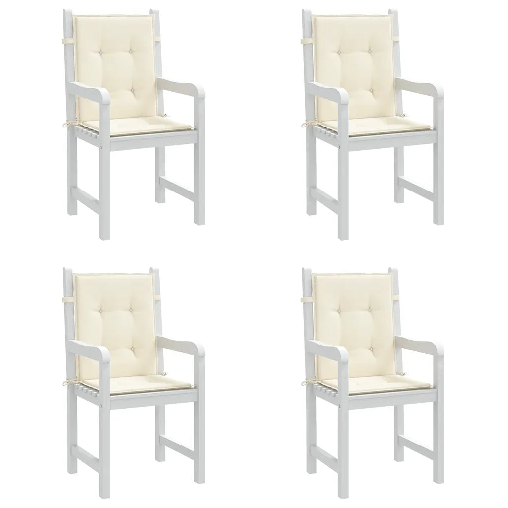 Cuscini per Sedia 4 pz Crema 100x50x2 cm in Tessuto Oxford 47553