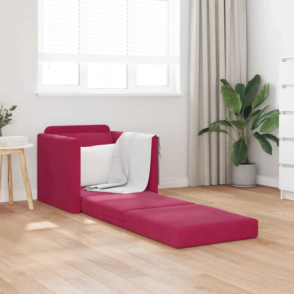 Divano letto Rosso Vino 74 x 77 x 81 cm Velluto 4106615