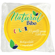 MAURY'S BIOPLASTIC PIATTI PIANI DIAMETRO 21CM 20 PEZZI IN COLORAZIONE GIALLA