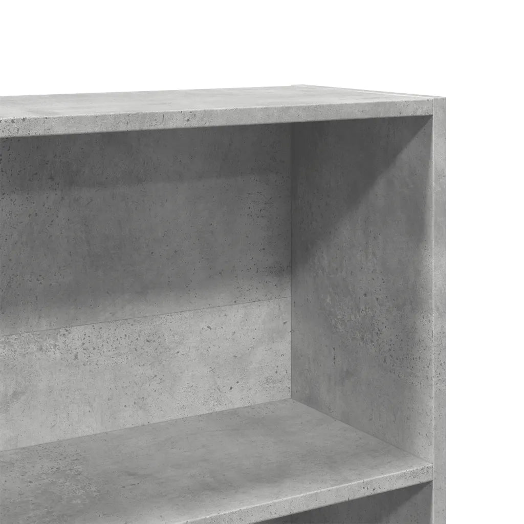 Libreria-Scaffale per Libri-Mobile di Stoccaggio Grigio Cemento 80x24x143 cm in Legno Multistrato