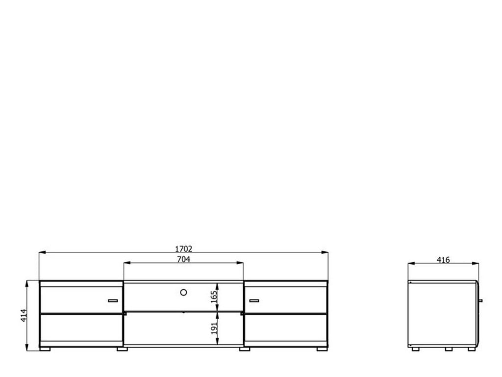 Furci, Mobile Porta tv un Ripiano, 170x41.5x41.5h cm Bianco
