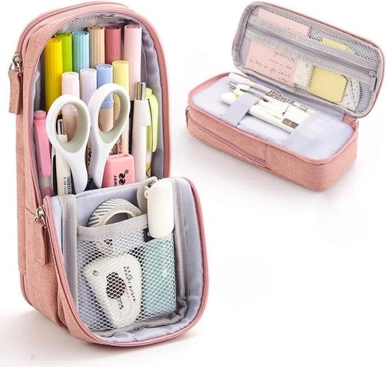 Organizzatore di Pennelli - Borsa per Pennarelli - Borsa per Studenti - Supporto per Telefono Cellulare - Organizzatore per Ragazze 3C - Borsa per Trucco con Tasca per Pennarelli