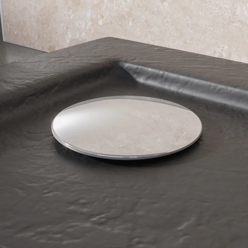 Piatto doccia 70x70 effetto pietra nero in acrilico altezza slim | Petra