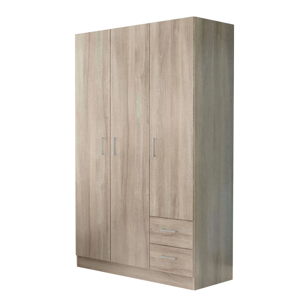 Armadio con 3 ante 2 cassetti in Legno Composito cm 120x52x190 - JOEY