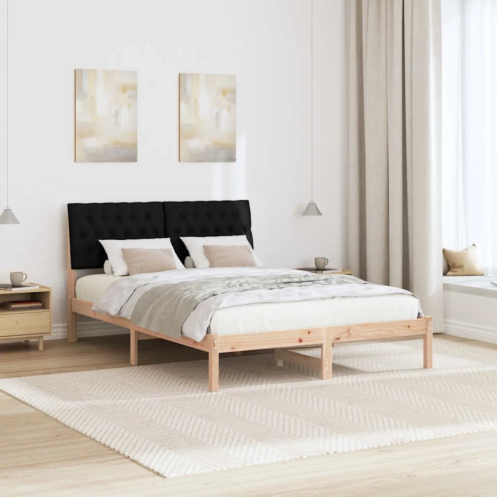Letto con Testiera Rivestita con testiera Marrone 150 x 200 cm
