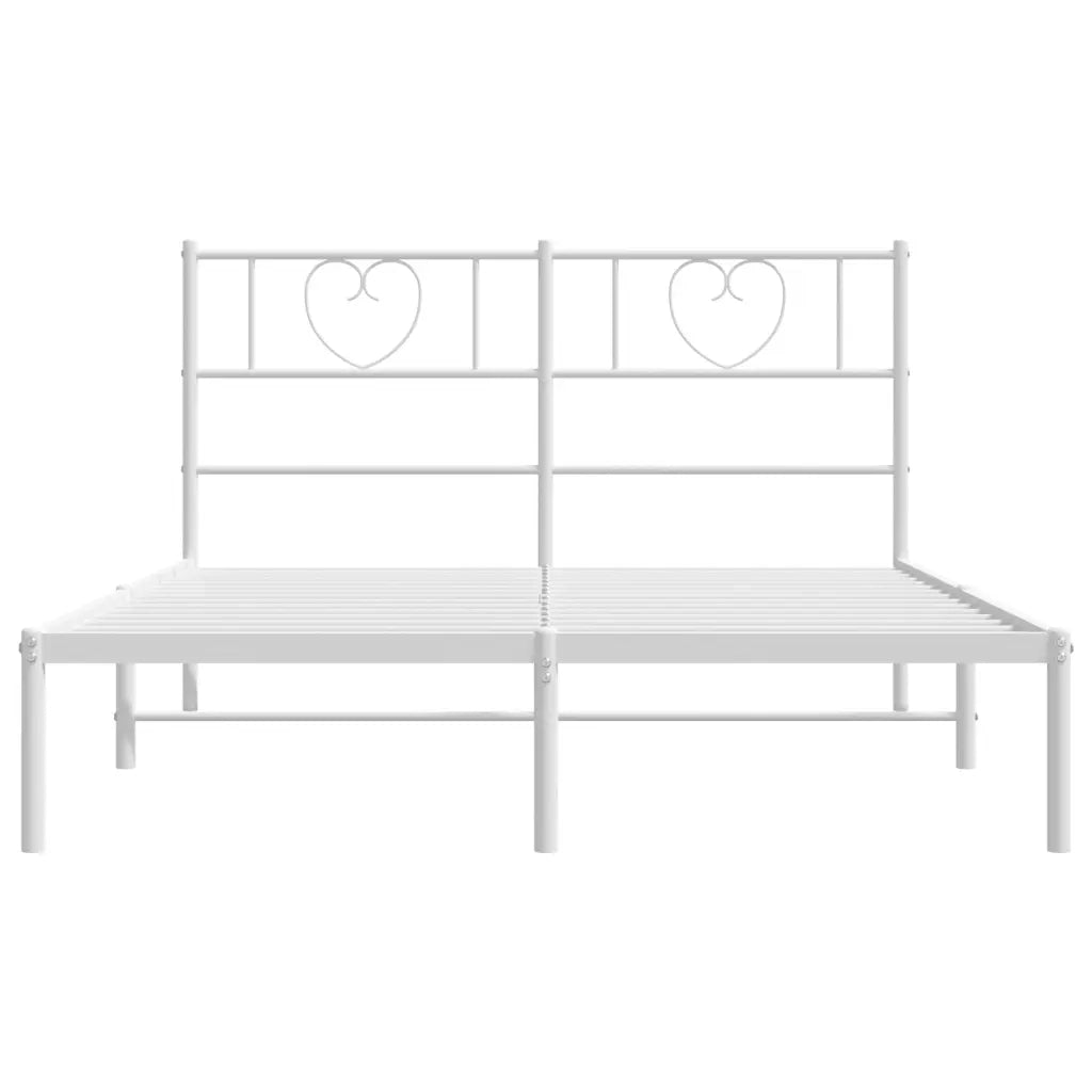 Giroletto con Testiera Metallo Bianco 140x200 cm 355513