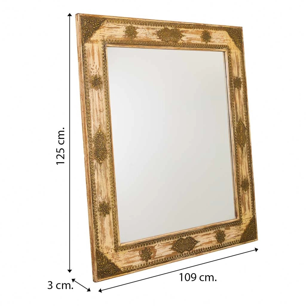 Specchio in legno marrone 109x3x125h